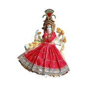 MY GOD GIFT Navratri Special, MATA Rani Vastra, Devi MATA Poshak, Durga MATA Dress, Radha Rani Poshak for Standing Idol, Made of Silk Cloth ( Red New SIZE = 10 Inches (25.40 Centimeter)