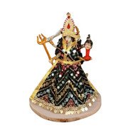 MY GOD GIFT Navratri Special, MATA Rani Vastra, Devi MATA Poshak, Durga MATA Dress, Radha Rani Poshak for Standing Idol, Made of Silk Cloth ( Black SIZE = 10 Inches (25.40 Centimeter)