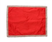 MY GOD GIFT Red Plain Silk Puja Aasan Cloth with Decorative Lace Border &ndash; Mandir Chowki Altar Cloth for Temple, God Idol Placement & Puja Rituals (20 x 20 Inch / 50.80 x 50.80 cm) Pack of 3