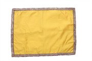 MY GOD GIFT Yellow Plain Puja Aasan Cloth with Decorative Lace Border &ndash; Mandir Chowki Altar Cloth for Temple, God Idol Placement & Puja Rituals (20 x 20 Inch / 50.80 x 50.80 cm) Pack of 3
