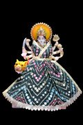 MY GOD GIFT Navratri Special, MATA Rani Vastra, Devi MATA Poshak, Durga MATA Dress, Radha Rani Poshak for Standing Idol, Made of Silk Cloth ( Black New SIZE = 10 Inches (25.40 Centimeter)