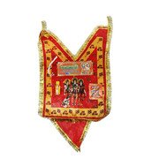 MY GOD GIFT Hanuman Chola with Silver Bark Sindoor,Janau, Chameli Oil, for Home/Temple/Festive Occassions, Hanuman Chola (Red with yellow border) ||