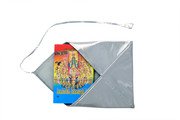MY GOD GIFT Shiv Mahapuran / Shri Ram Charit Manas Cover &ndash; Ramayan or Any Spiritual Holy Book Protector Cover Altar Cloth, Silver Plain with Silver Lace Border (Pack of 1)