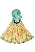 MY GOD GIFT Khatu Shyam Baba Light yellow Dress | Traditional Idol Shringar Poshak II Light Yellow SIZE = 9 Inches (22.86 Centimeter)