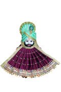 MY GOD GIFT Khatu Shyam Baba Magenta pink Dress | Traditional Idol Shringar Poshak II Magenta Pink SIZE = 7 Inches (17.78 Centimeter)