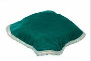 MY GOD GIFT Round Velvet THAALPOSH/Puja aasan for God Mandir/Prasad Thali Cover with MULTI LASE Work for Diwali, Navratri, karwa chauth and Various Puja Rituals 20 inches PEACOCK GREEN Comb 3