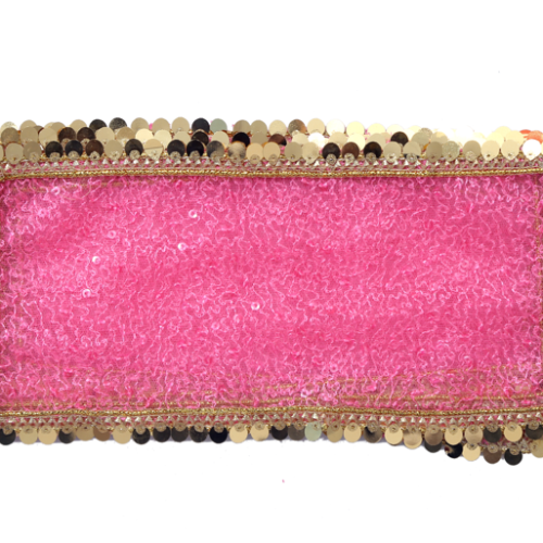 MY GOD GIFT Mata Rani Chunni (10 x 4 Inch) – Premium Chunri with Golden Gota Lace Border for Durga Maa Idol | Puja Mandir Decoration Cloth ||