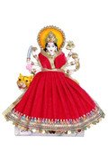 MY GOD GIFT Navratri Special, MATA Rani Vastra, Devi MATA Poshak, Durga MATA Dress, Radha Rani Poshak for Standing Idol, Made of Silk Cloth ( Red with New SIZE = 10 Inches (25.40 Centimeter)