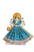 MY GOD GIFT Navratri Special, MATA Rani Vastra, Devi MATA Poshak, Durga MATA Dress, Radha Rani Poshak for Standing Idol, Made of Silk Cloth ( Sky Blue 2 SIZE = 10 Inches (25.40 Centimeter)