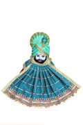 MY GOD GIFT Khatu Shyam Baba Sky blue Dress | Traditional Idol Shringar Poshak II Sky Blue SIZE = 5 Inches (12.70 Centimeter)