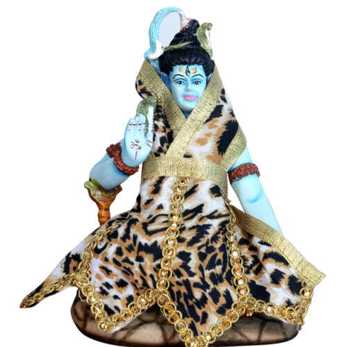 My God Gift Lord Shiva Dress for size in Inch Idol | Tiger Print Shiv Ji Poshak with Golden Lace Border II