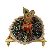MY GOD GIFT Laddu Gopal Poshak / Thakur Ji Heavy Zardosi Dress for Kanha Ji &ndash; Fancy Dress for Bal Krishna II Green, SIZE = 4 Inches (10.16 Centimeter)